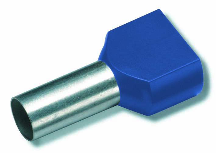 Foto of  Geïsoleerde TWIN Adereindhuls, 2x 0,75mm², lengte 8mm, blauw 