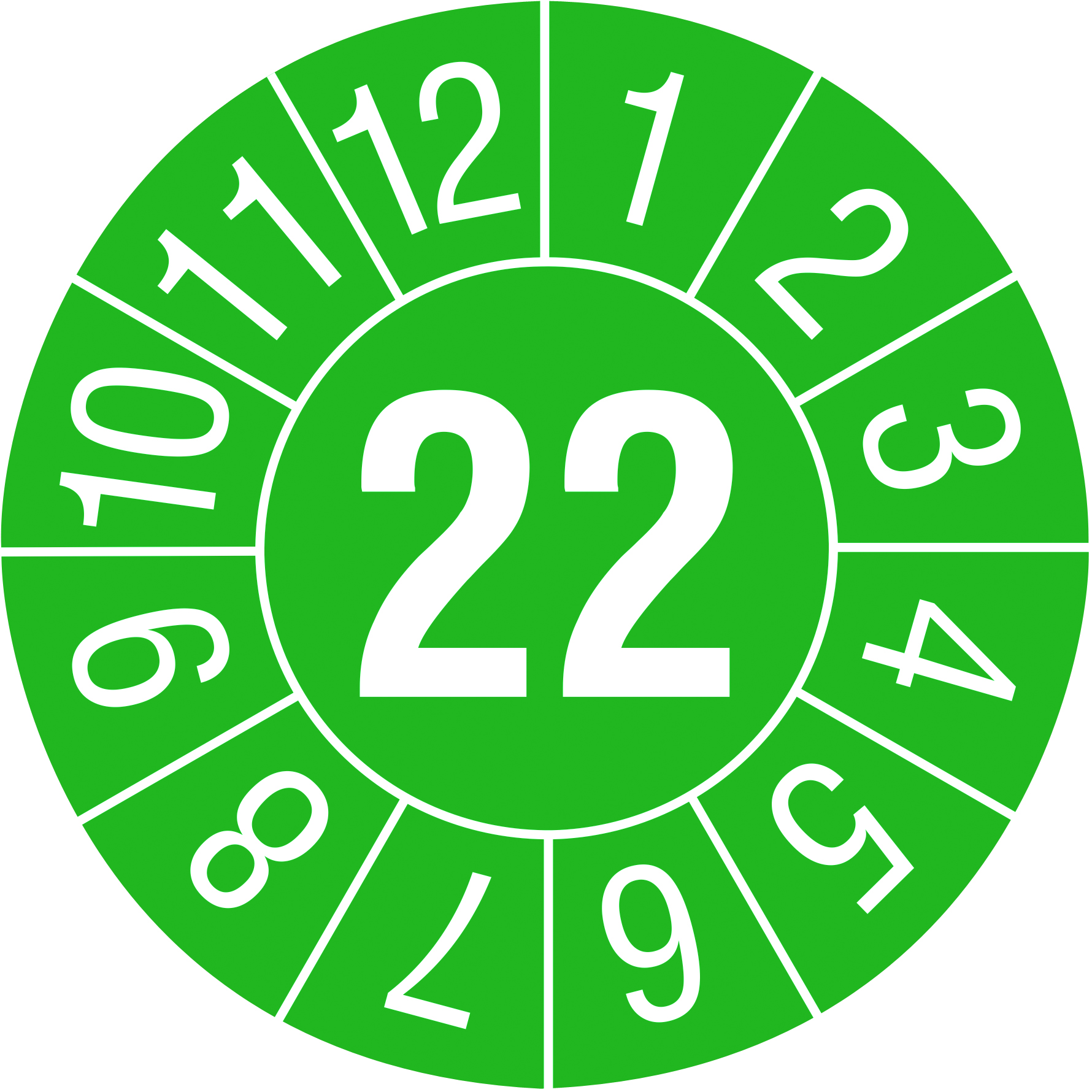  Keuringsvignet ''22'', groen 
