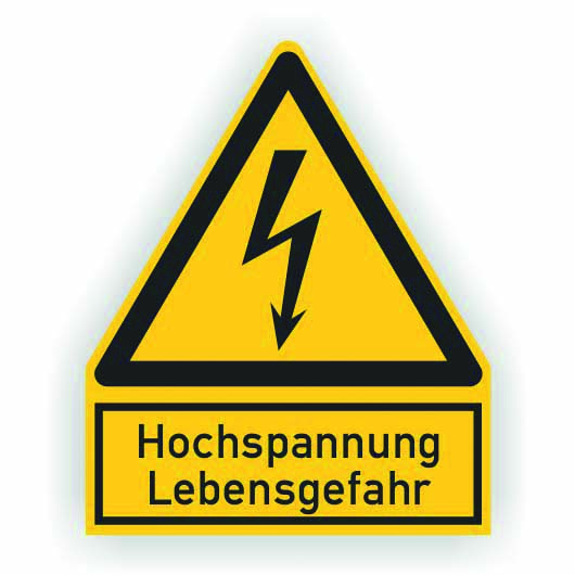 Foto of  Waarschuwingsbord "HSP Lebensgefahr" kunststof 
