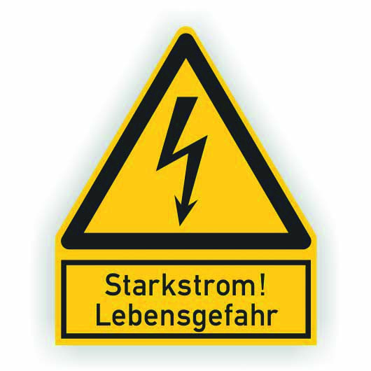  Waarschuwingsbord "Starkstrom Lebensgefahr" kunststof  