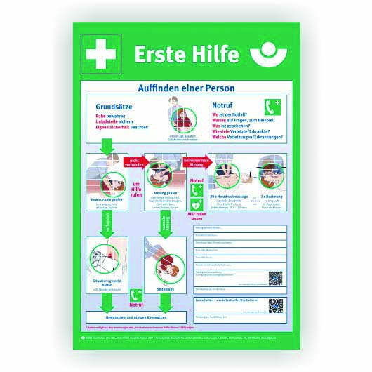  Affiche voor noodgevallen "Erste Hilfe"  