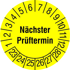 Foto of  Keuringsvignet "Nächster Prüftermin 23" 