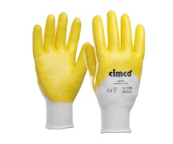  Werkhandschoenen Nitril, geel/wit, Maat 9/L 