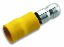  Volledig geïsoleerde Rondstekerhuls, 4 - 6mm² / 5mm, geel 