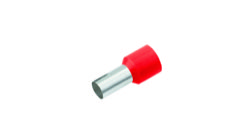  Geïsoleerde Adereindhuls, DIN 46228, 1,5mm², lengte 18mm, rood 