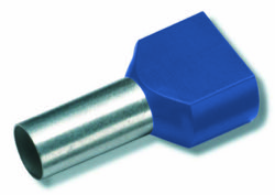  Geïsoleerde TWIN Adereindhuls, 2x 0,75mm², lengte 8mm, blauw 